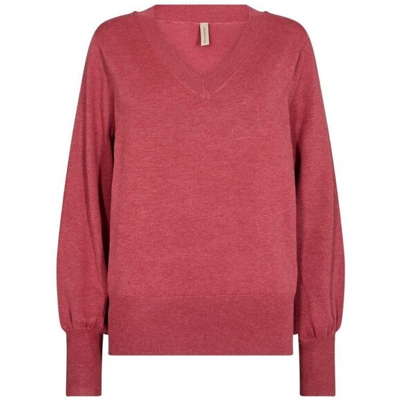 NWT SOYA CONCEPT DOLLIE 738 Berry Pullover V Neck Knit - Picture 1 of 2